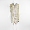 Nanette Lepore Gold Sequin Button Up Dress