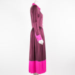 House of Holland Burgundy and Pink Silk Dress