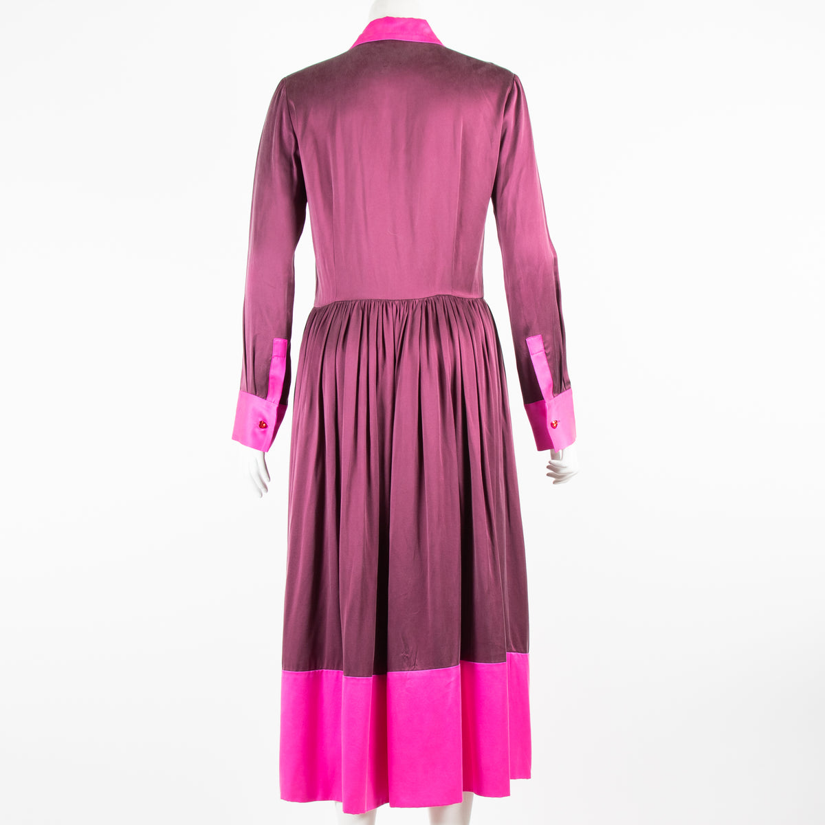 House of Holland Burgundy and Pink Silk Dress