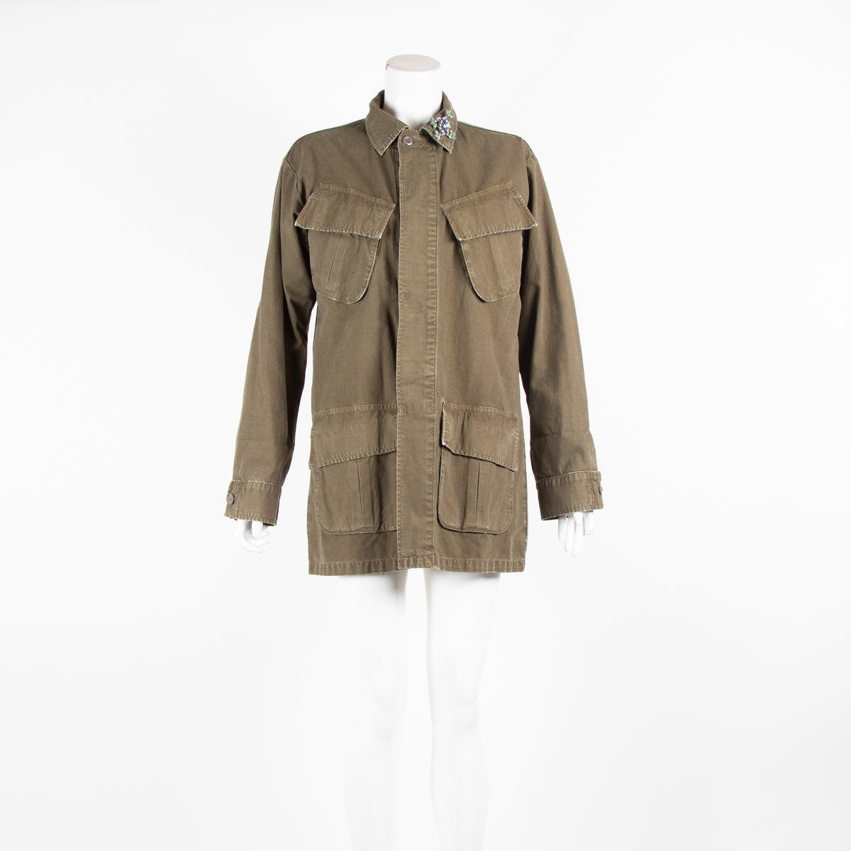 Citizens of Humanity Khaki Shacket with Brooch