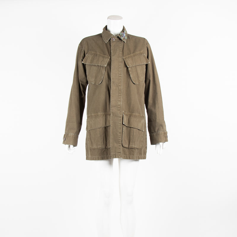 Citizens of Humanity Khaki Shacket with Brooch