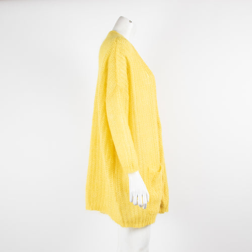 American Vintage Yellow Mohair Mix Knitted Cardigan