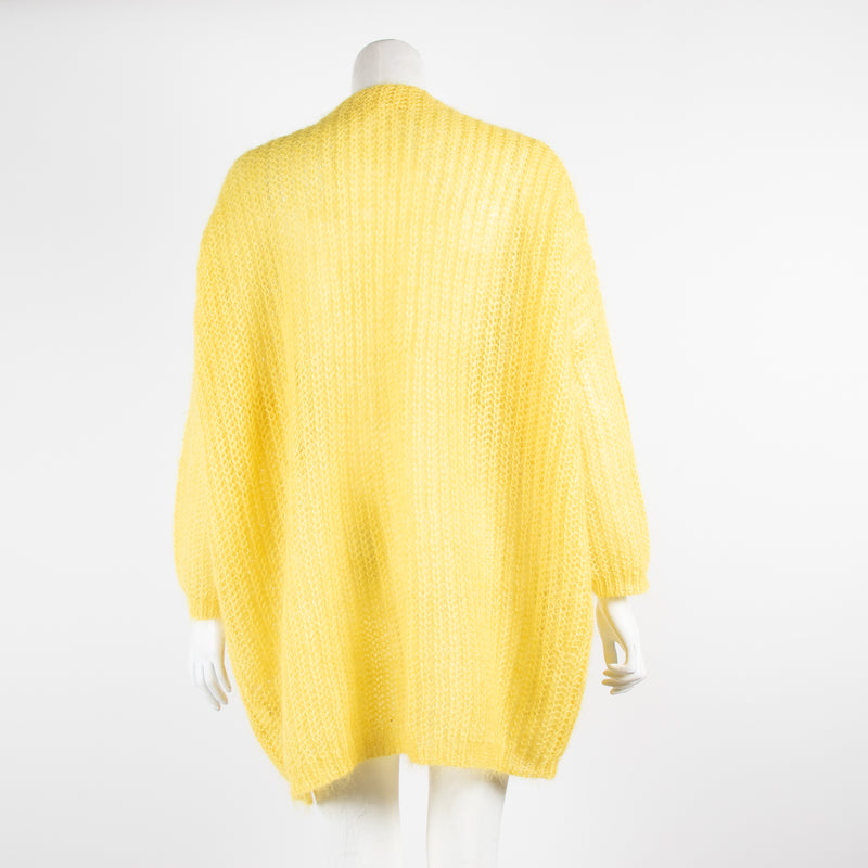 American Vintage Yellow Mohair Mix Knitted Cardigan