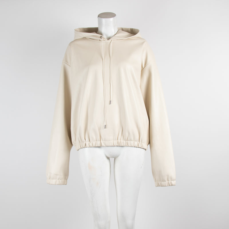 Frankie Shop Cream Pleather Agata Hoodie