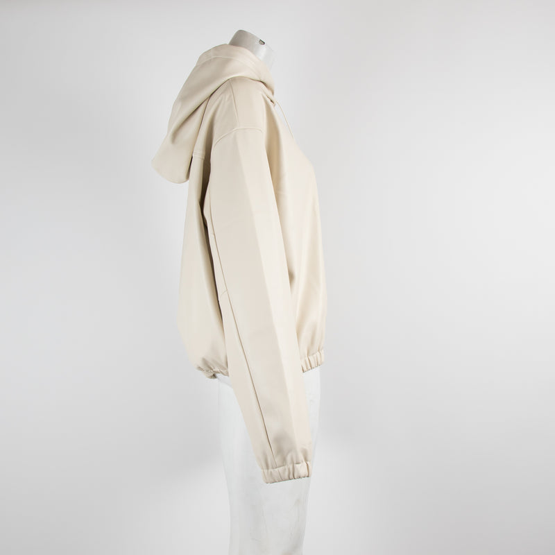 Frankie Shop Cream Pleather Agata Hoodie