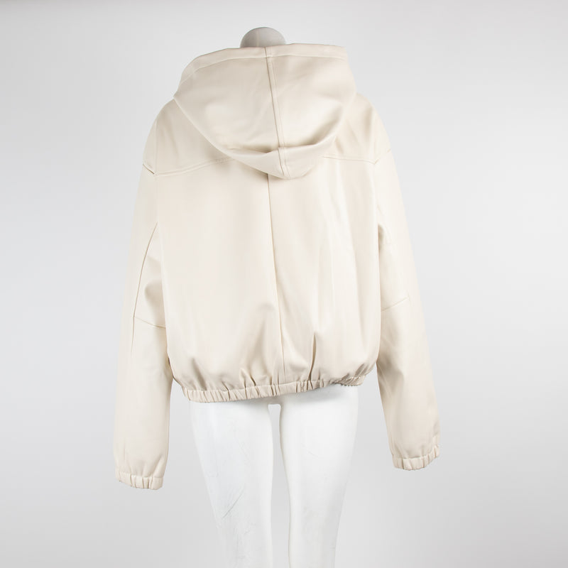 Frankie Shop Cream Pleather Agata Hoodie