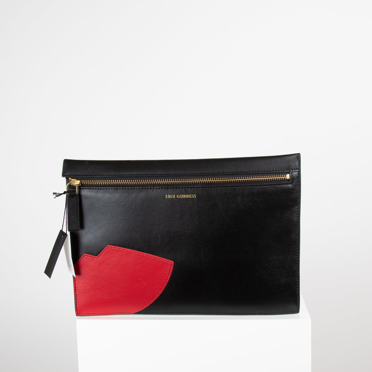 Lulu Guinness Black Lip Detail Clutch