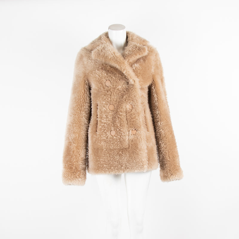 Joseph Brown Shearling Fur Coat