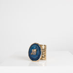 YSL Gold Blue Stone Hand Cuff