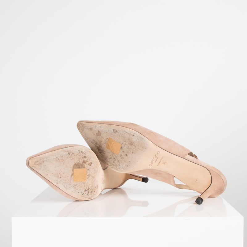 Jimmy Choo Blush Suede Kitten Heel