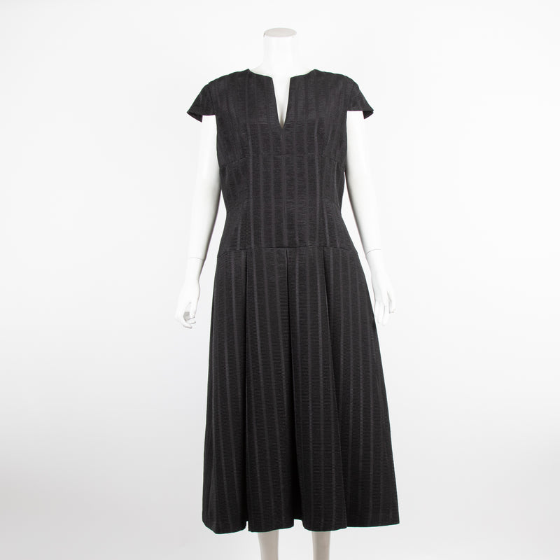 Amanda Wakeley Black Ladder Embroidery Dress