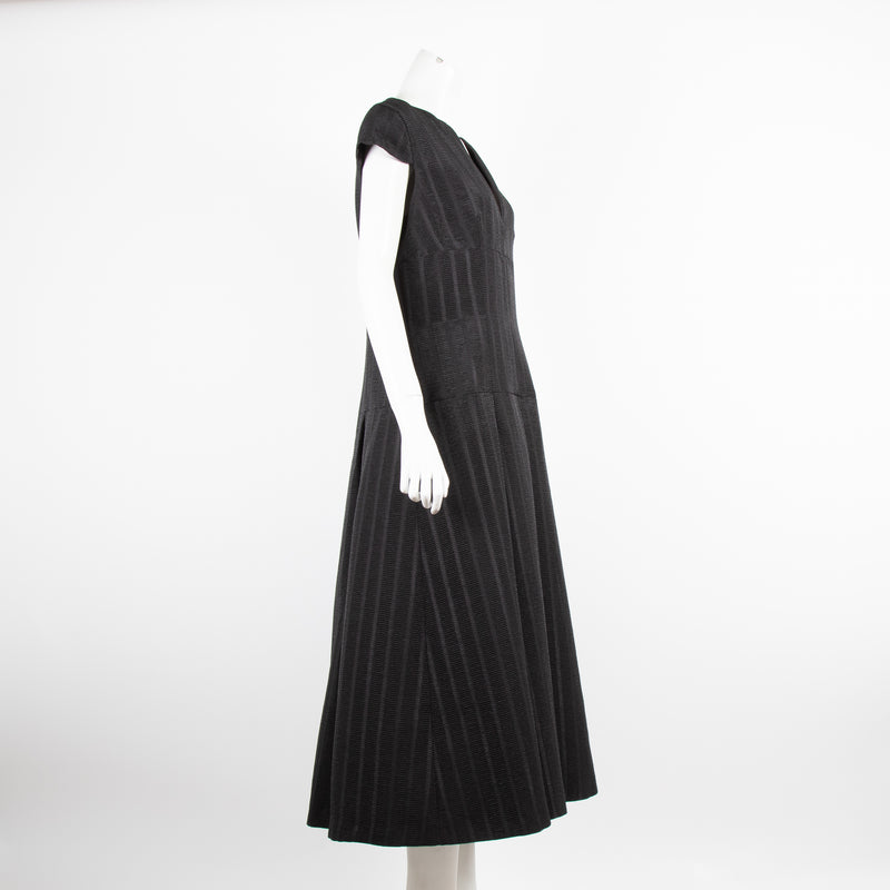 Amanda Wakeley Black Ladder Embroidery Dress