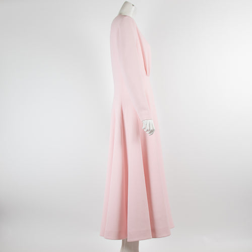 Emilia Wickstead Baby Pink Long Sleeve Maxi Dress