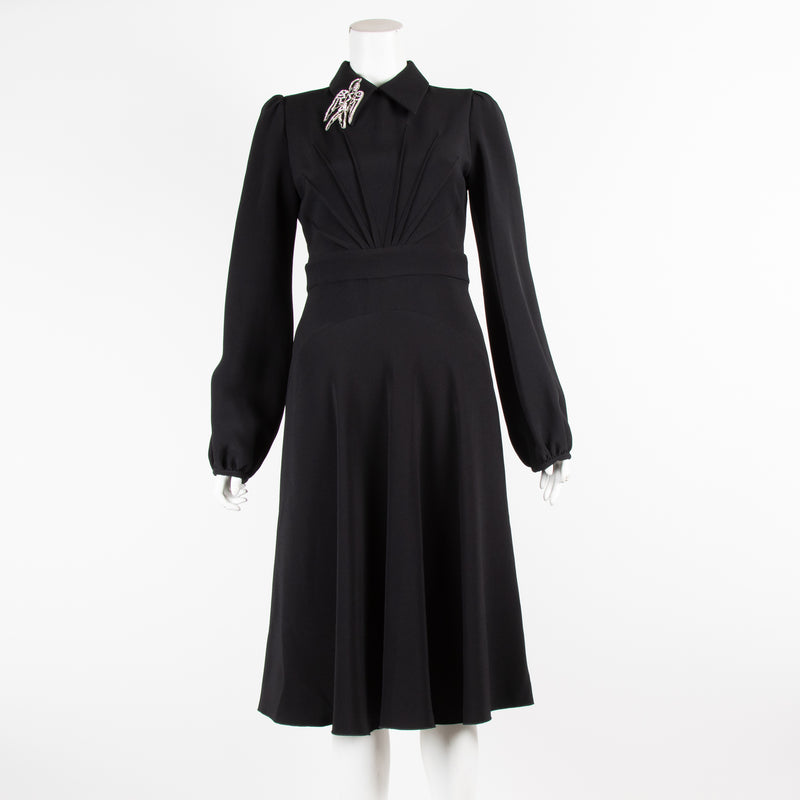 No.21  Black Silver Embellished Long Sleeve Dress