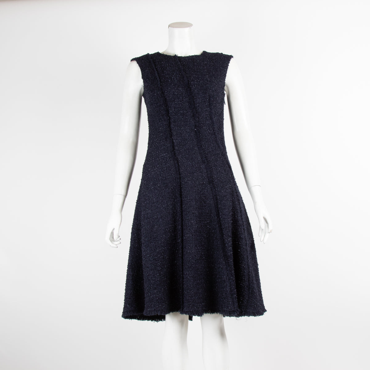 Carolina Herrera Navy Pearl Button Dress With Jacket