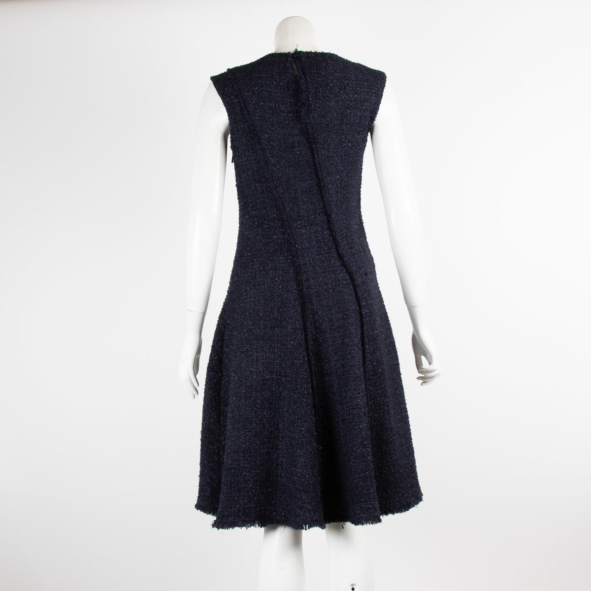 Carolina Herrera Navy Pearl Button Dress With Jacket