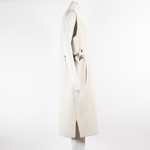 By Malene Birger Cream Embellished Sleeveless Coat