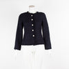 Carolina Herrera Navy Pearl Button Dress With Jacket