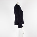 Carolina Herrera Navy Pearl Button Dress With Jacket