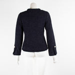 Carolina Herrera Navy Pearl Button Dress With Jacket