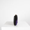 Sergio Rossi Black Purple Grey Suede Box Clutch Bag