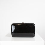Sergio Rossi Black Purple Grey Suede Box Clutch Bag