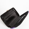 Sergio Rossi Black Purple Grey Suede Box Clutch Bag