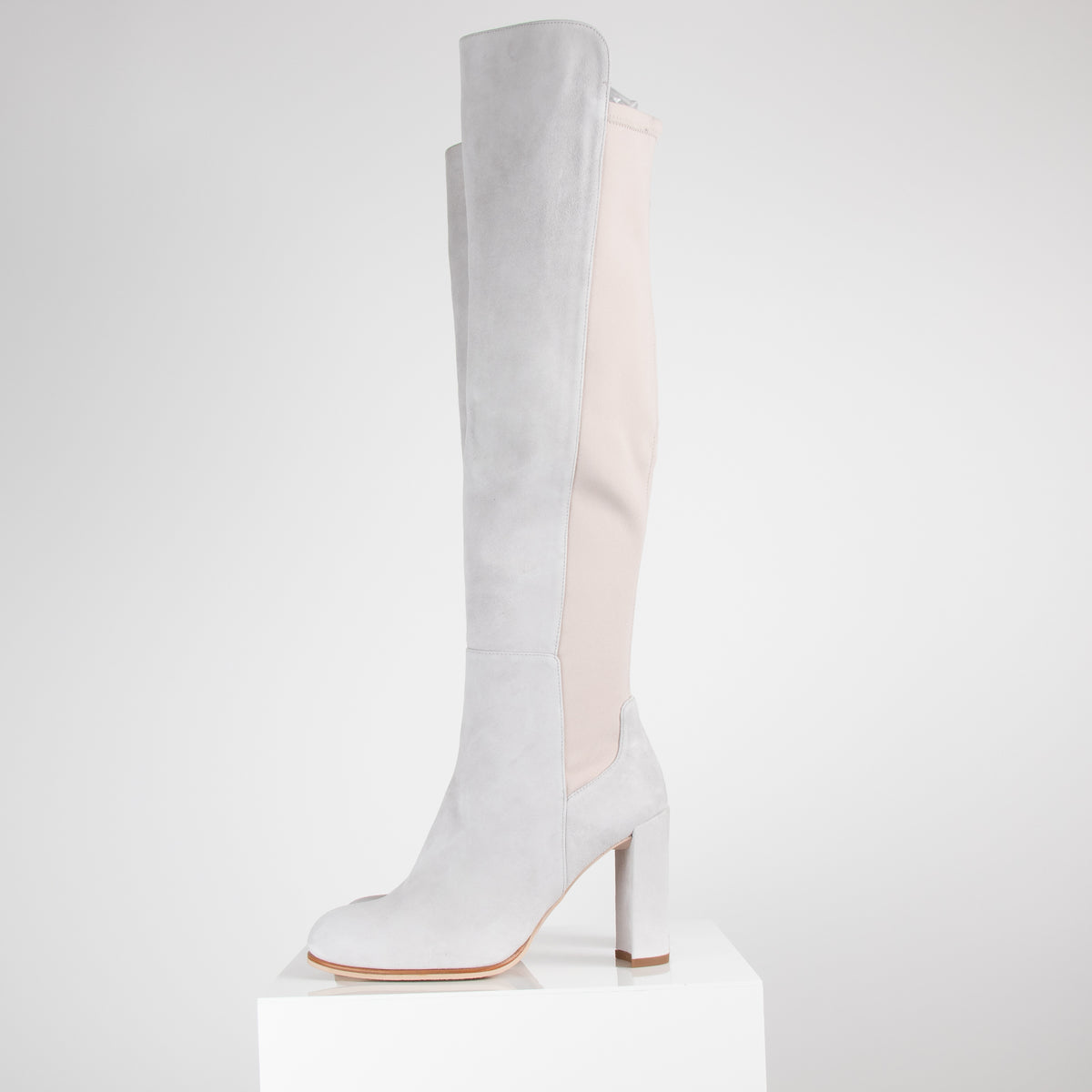 Stuart Weitzman Pale Grey Knee Boots