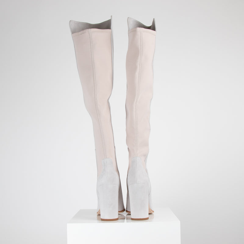 Stuart Weitzman Pale Grey Knee Boots