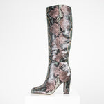 Sam Edelman Green Pink Snakeskin Knee High Boots