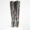Sam Edelman Green Pink Snakeskin Knee High Boots