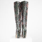 Sam Edelman Green Pink Snakeskin Knee High Boots
