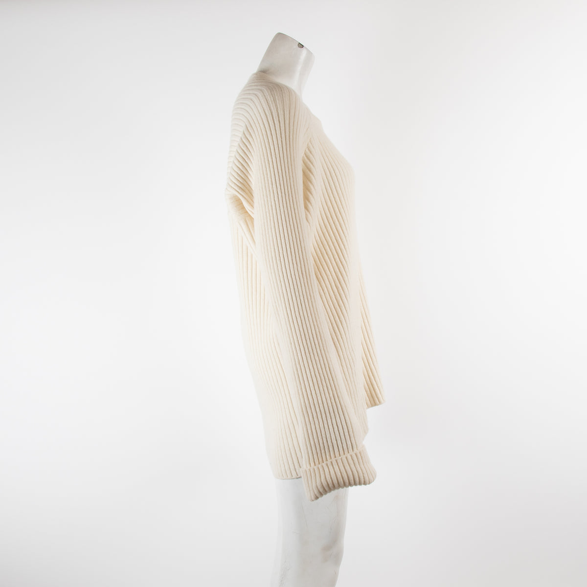 Haider Ackerman Cream Ribbed Cashmere Jumper