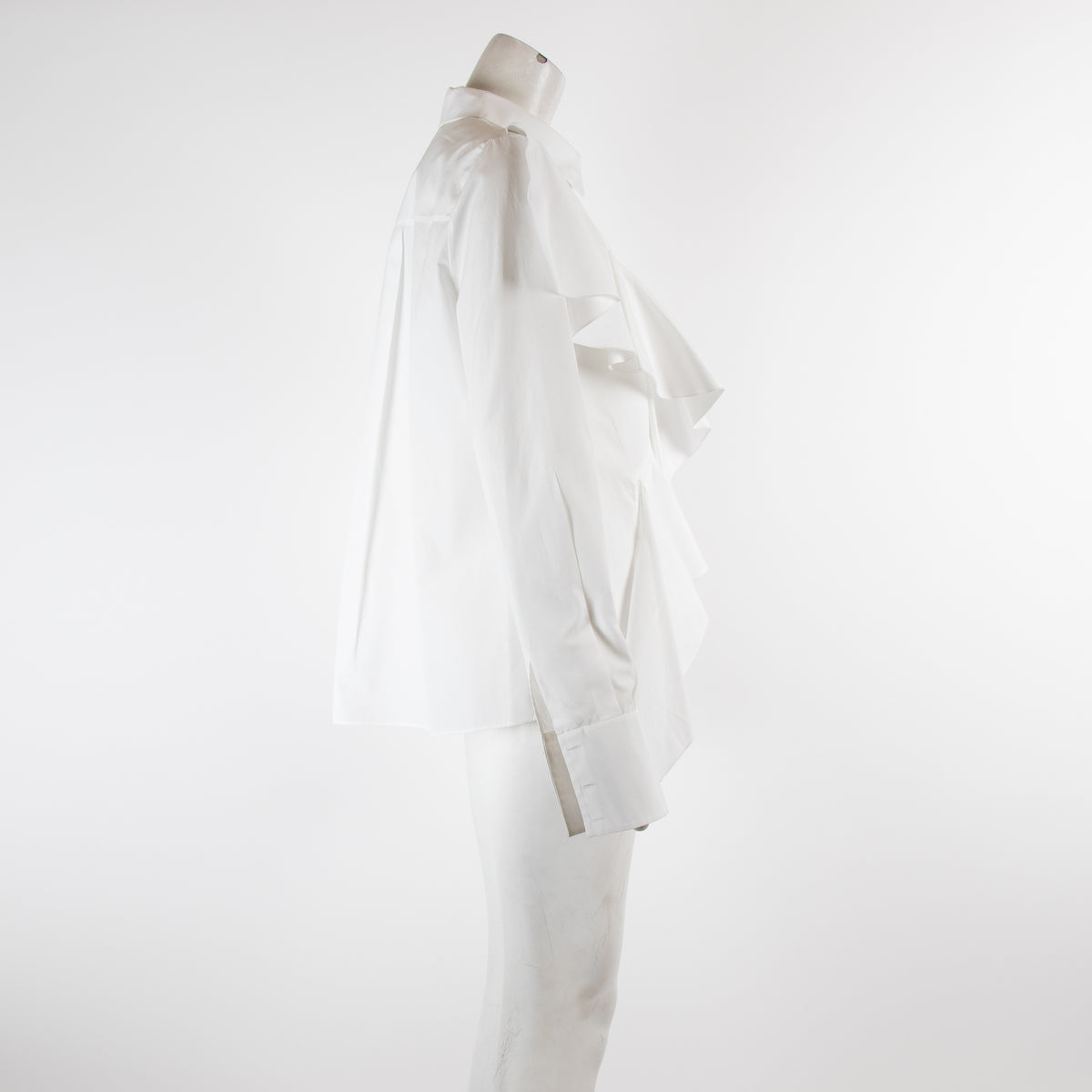Mugler White Frill Front Shirt