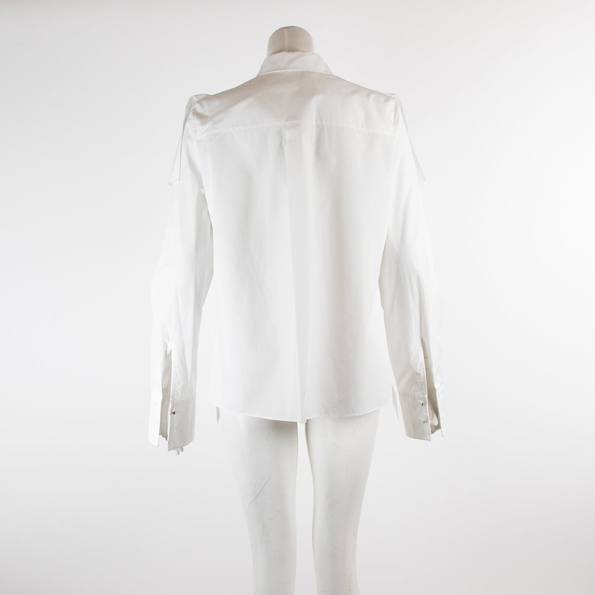 Mugler White Frill Front Shirt