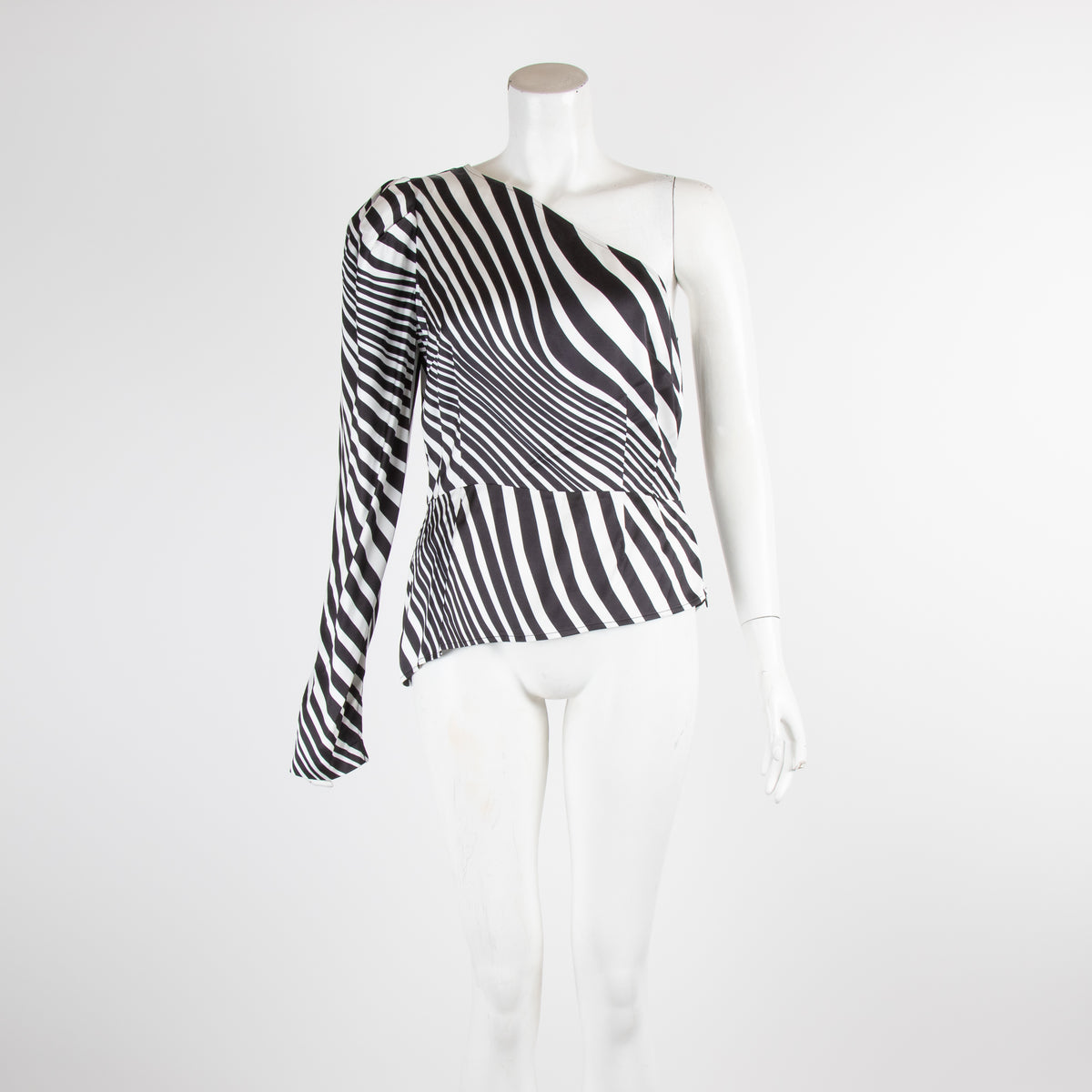 De La Vali One Shoulder Zebra top