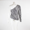 De La Vali One Shoulder Zebra top