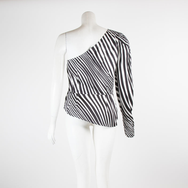 De La Vali One Shoulder Zebra top