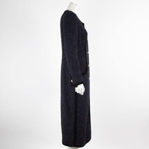 Etro Navy Blue Long Coat With Buttons