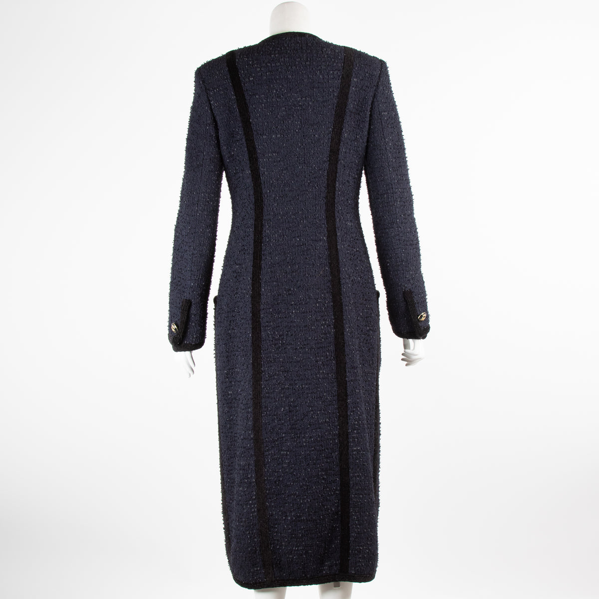 Etro Navy Blue Long Coat With Buttons