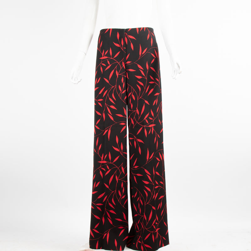 Diane Von Furstenberg Black Print Wide Leg Trousers