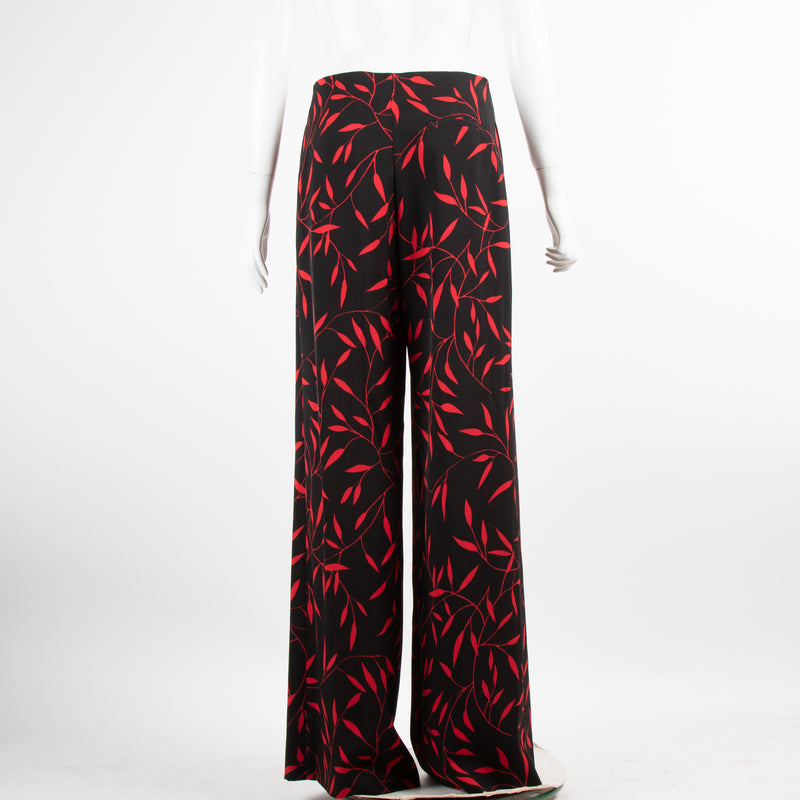 Diane Von Furstenberg Black Print Wide Leg Trousers