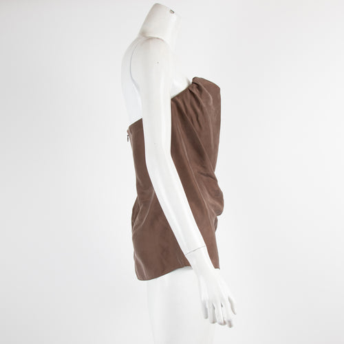 Toteme Brown Silk Shaped Bustier