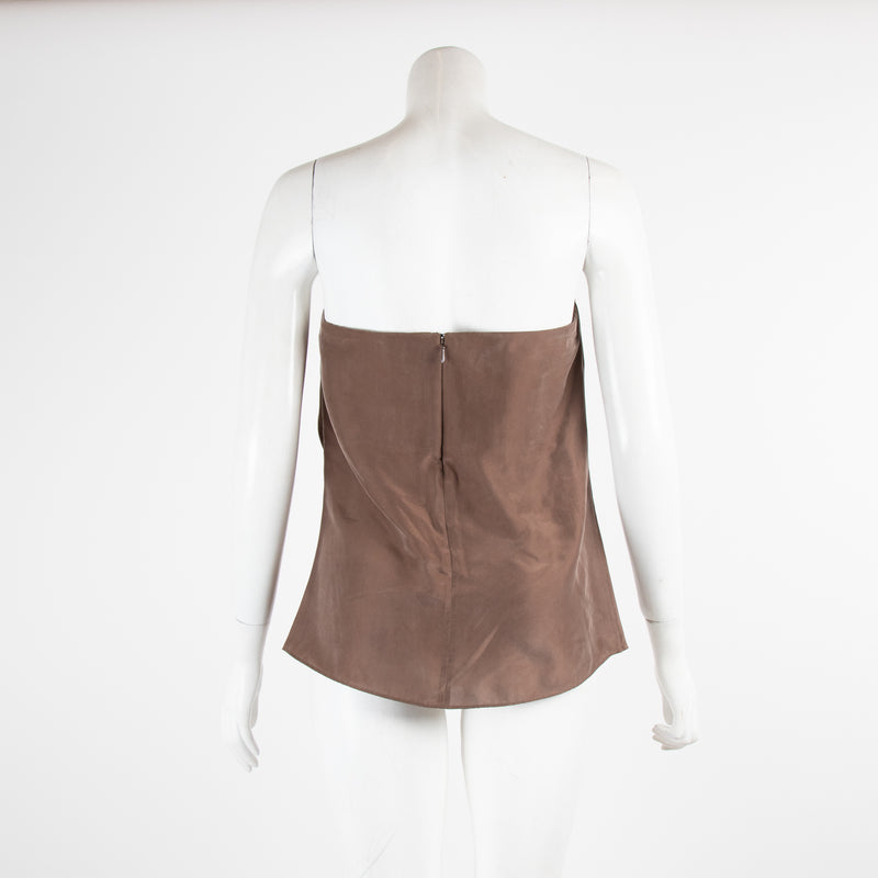 Toteme Brown Silk Shaped Bustier