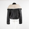 Shoreditch Ski Club Black Leather Jacket with Cream Shearling