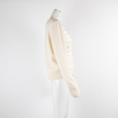 Moncler White Padded Wool Cardigan