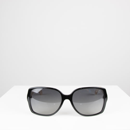 Chanel Black Sunglasses Taupe Arms