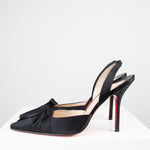 Christian Louboutin Black Fabric Slingback