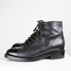 Chanel Black Shimmer Leather Lace Up Boots