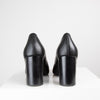 Tory Birch Black Gold Logo Chunky Heel Shoes